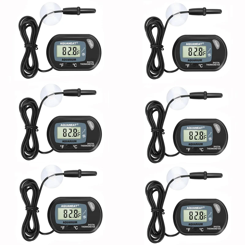 AQUANEAT Thermomètre d'aquarium – Lot de 6, grand écran
