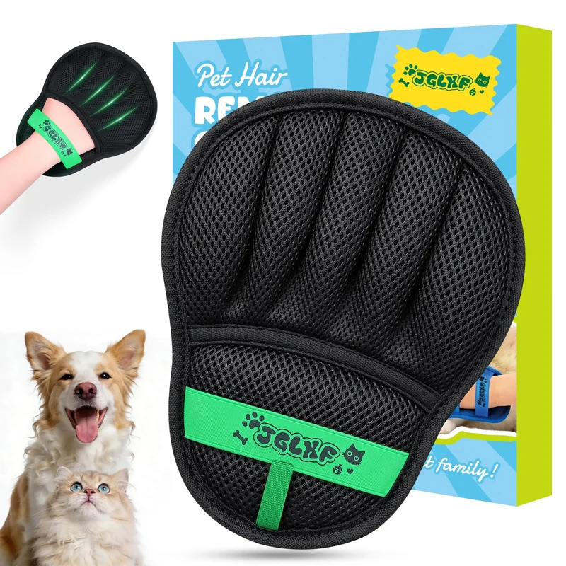 JGLXF Gant Poils Animaux – Nettoyage Magnétique à 5 Doigts pour Tissus, Canapé et Voiture
