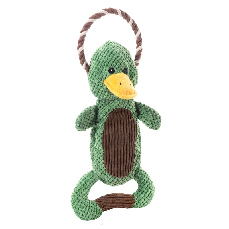 Outward Hound Scrunch Bunch Canard — Jouet plush siffleur interactif pour chien, tir et ramassage durable
