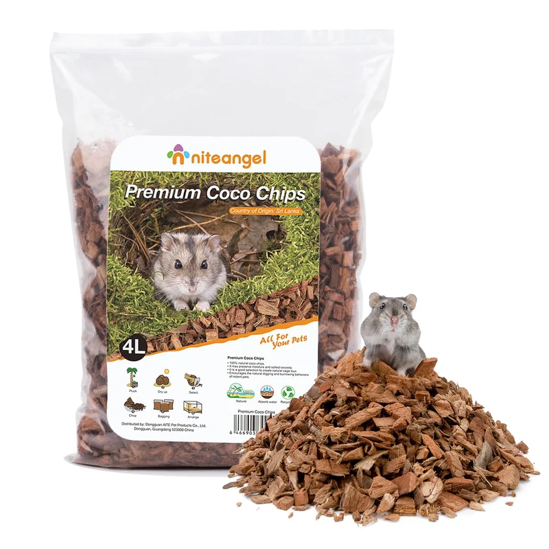Niteangel Litière naturelle pour hamster – Coco et Liège, Petits Animaux