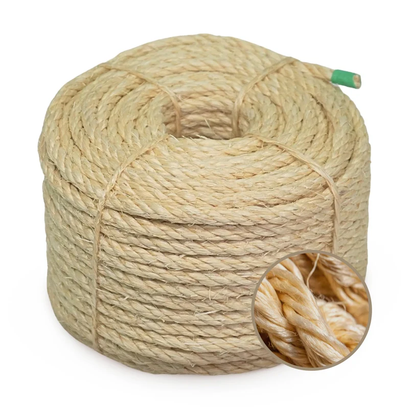 Sisalana Corde Sisal 1/4″ x 100 ft – Pour Postes à Griffage Chats – Naturelle & Ultra Durable