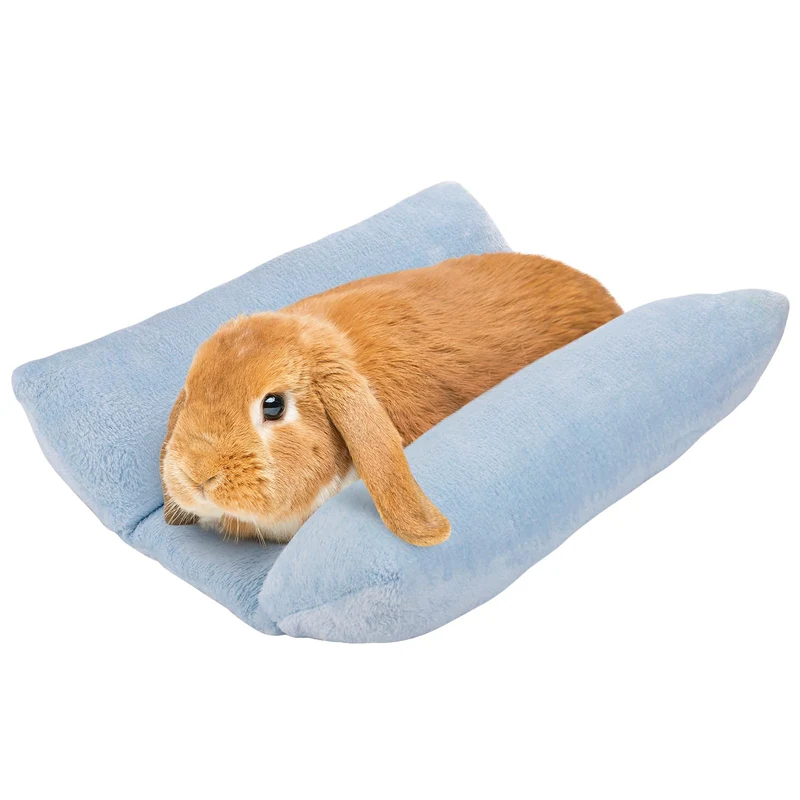 MEWTOGO Lit pour lapin 15,7 x 14 pouces — Couchage moelleux, soutien des articulations, bleu clair