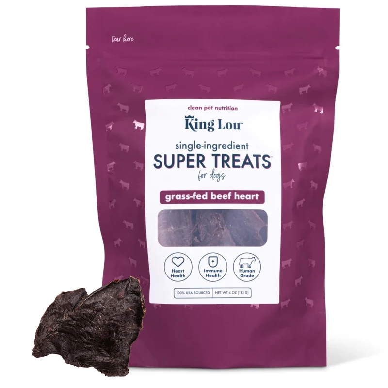 King Lou Pets – Friandises Coeur de Boeuf Séché pour Chien – USA, 1 Livre
