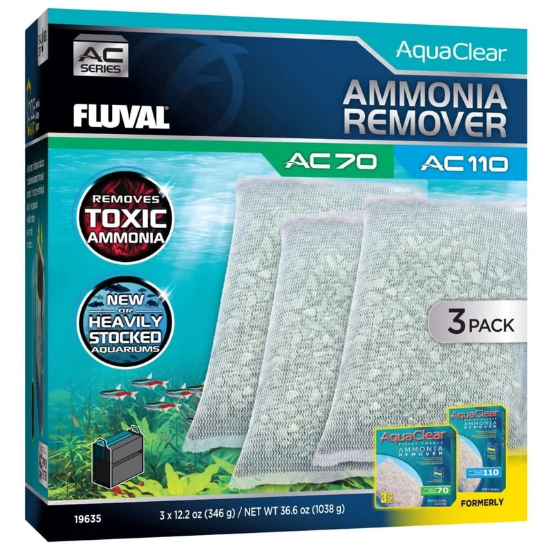 Fluval Ammonia Remover pour AC70/AC110 – Pack de 3 (36,6 oz / 1038 g) – Eau douce