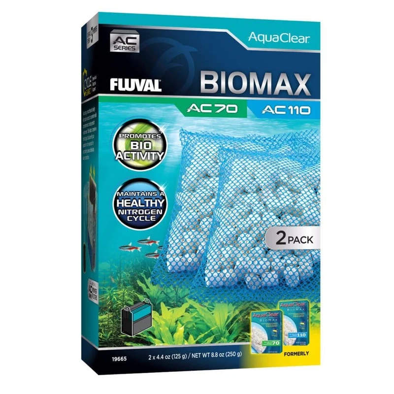 Fluval BIOMAX pour filtre AC70/AC110 – 2 x 250 g – filtration biologique pour aquarium