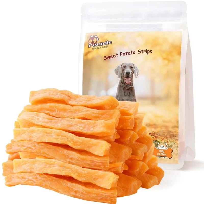 Pawmate Friandises Chien Patate Douce – Faible Gras, Sans Rawhide, Sans Céréales (27-31 pièces)