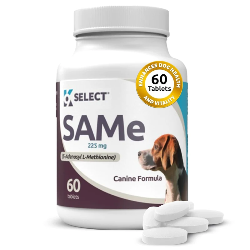 K9 Select SAM-e pour Chiens — 225 mg, 60 comprimés | Soutien foie cognition et mobilité (chiens moyens et grands)