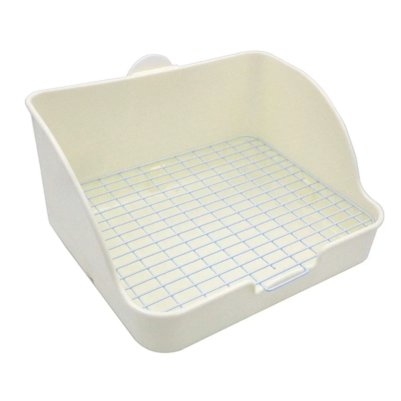 Amakunft Bac à litière carré 10x8 pour cage – petit animal blanc (lapin, furet, cochons d’Inde)