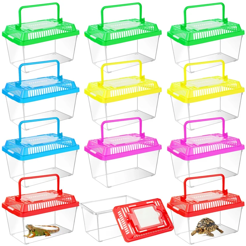 ONLYFU – 12 pièces Boîtes Reptiles Transparentes XS (5,1 x 3,5 x 3,5 po)