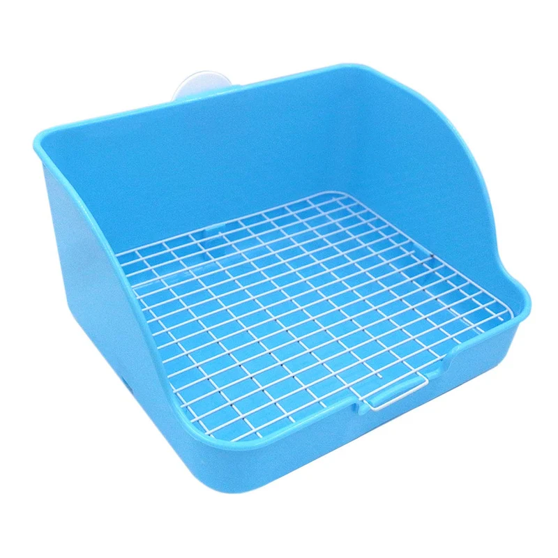 Amakunft Bac de Litière Carré 10x8 pour Petits Animaux — Bleu