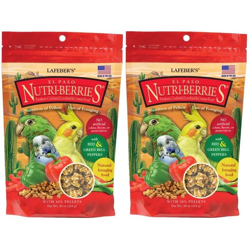 LAFEBER'S El Paso Nutri-Berries – Alimentation pour petits oiseaux, Non-GMO, ingrédients humains, paquet de deux boîtes de 10 onces