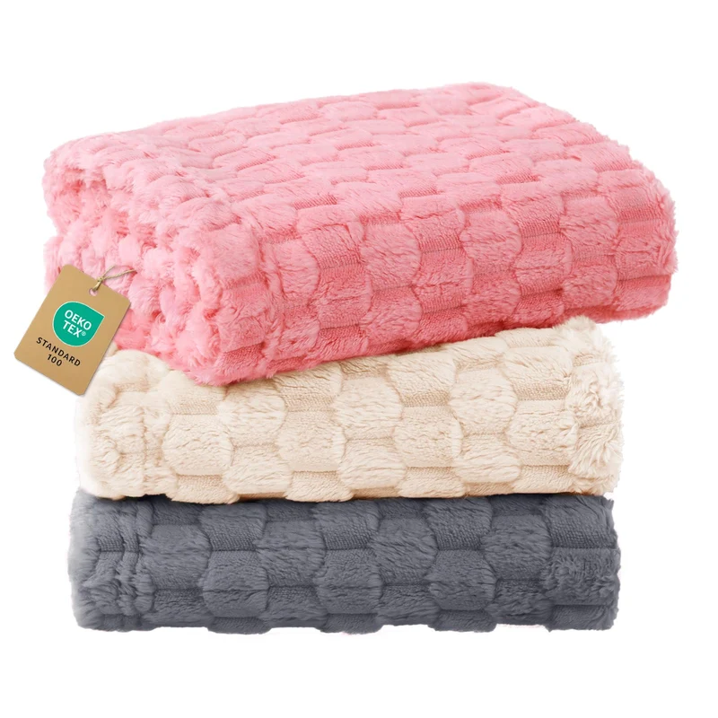 Luciphia Couverture Chien 300GSM – Fleece 3D Jacquard, Lavable, Taille M (76x51 cm)
