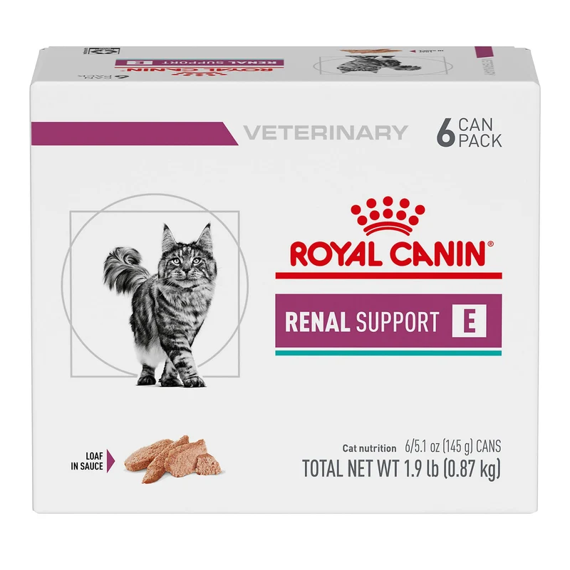 ROYAL CANIN Veterinary Diet Feline Renal Support E – Pâté en sauce pour chat adulte, lot de 6 × 5,1 oz