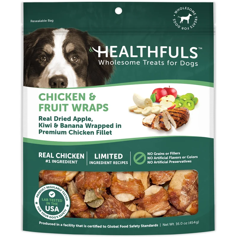 Healthfuls Friandises pour Chien au Poulet et Fruits – 450 g