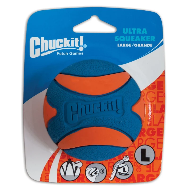Chuckit! Ultra Siffante Balle Large – Lot de 3 balles durables et flottantes