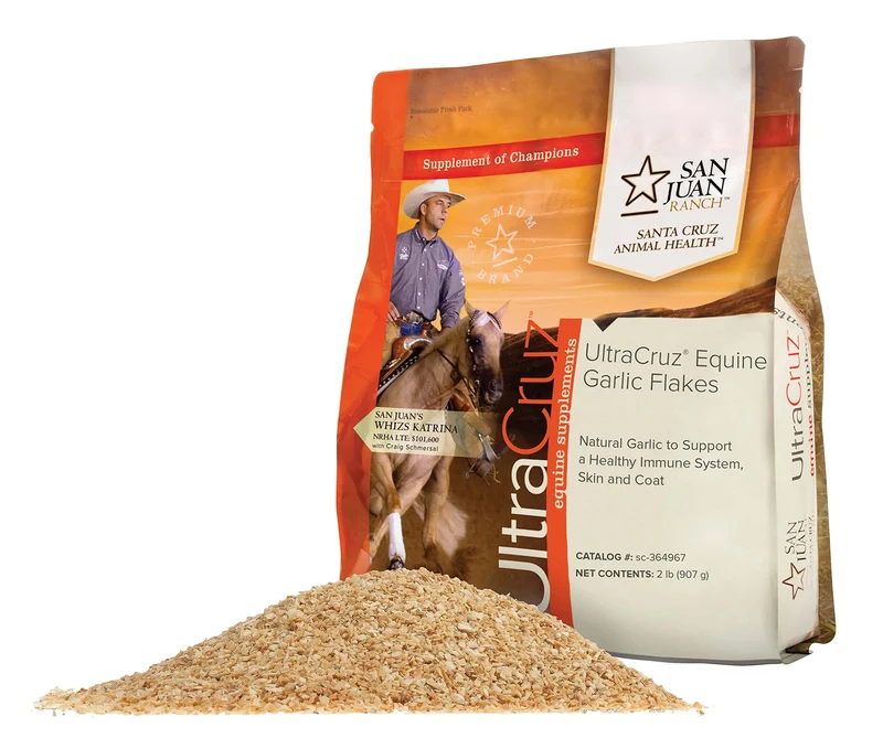 UltraCruz Flocons d'Ail Équin, 2 lb – Supplément naturel pour chevaux