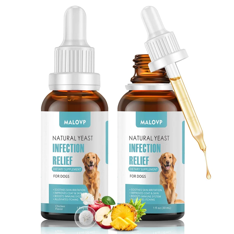 MALOVP – Duo de 2 packs: Traitement naturel pour infections à levures chez les chiens, oreilles et peau
