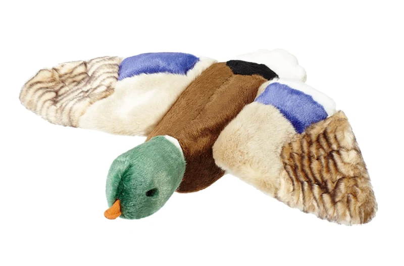 Fluff & Tuff Wally Mallard – Peluche pour chien 13 pouces, jouet coloré et sûr