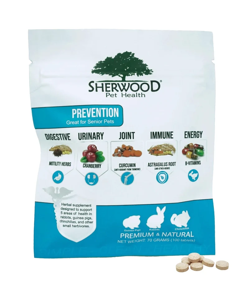 Prévention par des herbes naturelles de motilité — Sherwood Pet Health (100 tablettes, 70 g)
