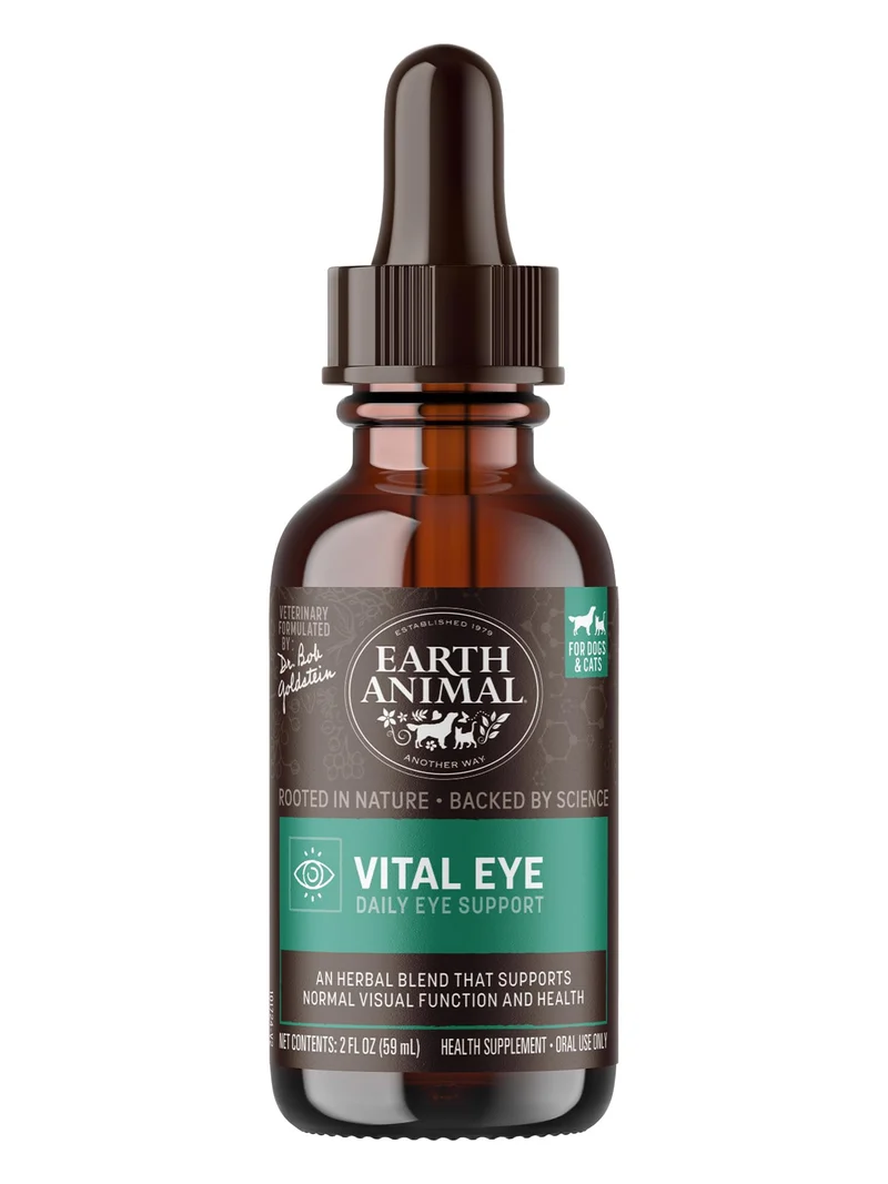 Earth Animal Apothecary - Supplément liquide Vital Eye pour chiens et chats – remèdes à base de plantes oculaires – 2 fl oz