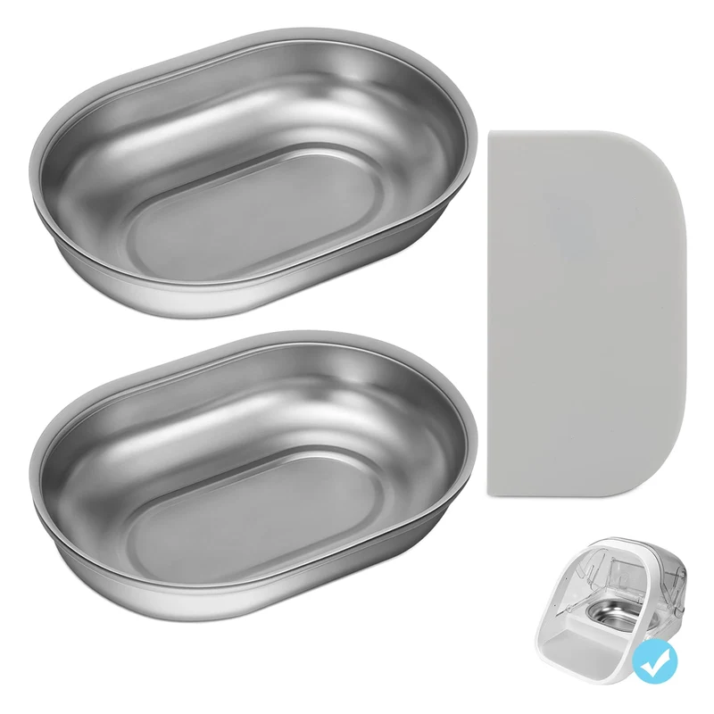 YOIHABV – Lot de 2 bols SUS304 et 1 tapis silicone pour mangeoire automatique à puce