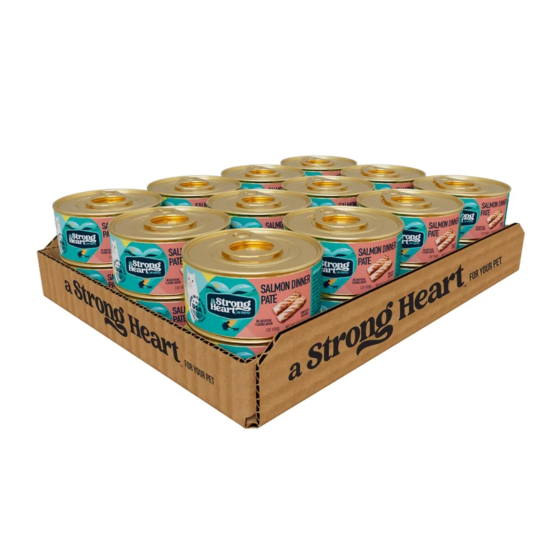 Strongheart — Alimentation humide pour chat au saumon en pâté, boîtes de 3 oz, lot de 24, fabriqué aux États‑Unis