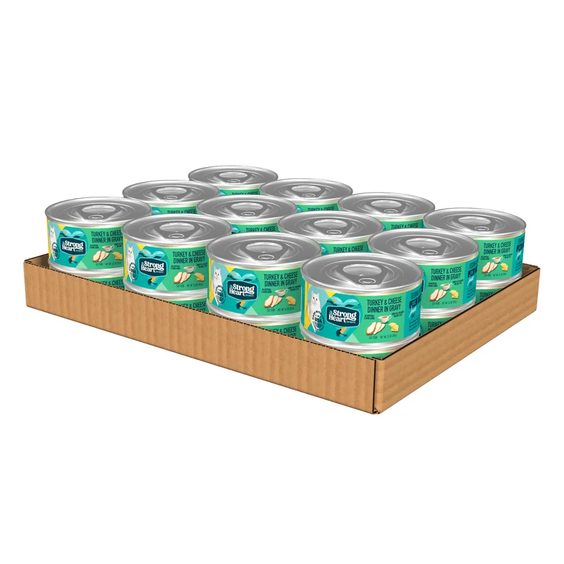 StrongHeart Pâtée humide Dinde et Fromage en Sauce – 5,5 oz, Lot de 24, Fabriquée aux États‑Unis