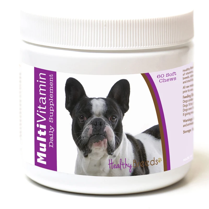 Healthy Breeds Bouledogue Français – Multivitamines en friandises molles, 60 pièces