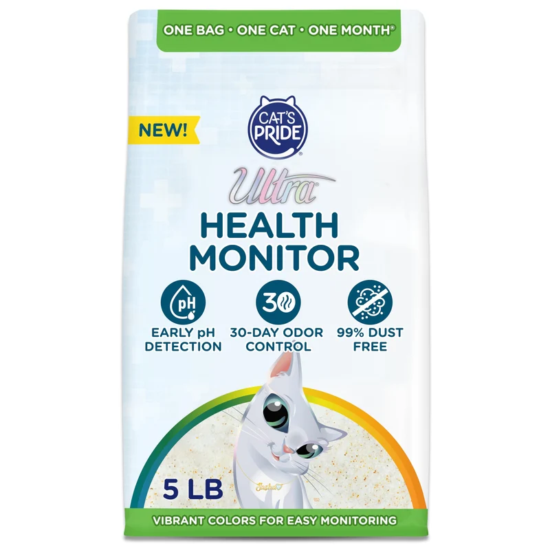 ULTRA Cat’s Pride Ultra Health Monitor — Litière pour chat sans parfum, indicateur de pH et contrôle d’odeurs (5 lb)