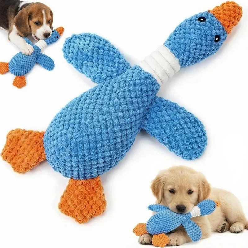 Paw-FECT Piece – Jouet pour chien en peluche qui crisse (canard bleu), idéal pour toutes les tailles