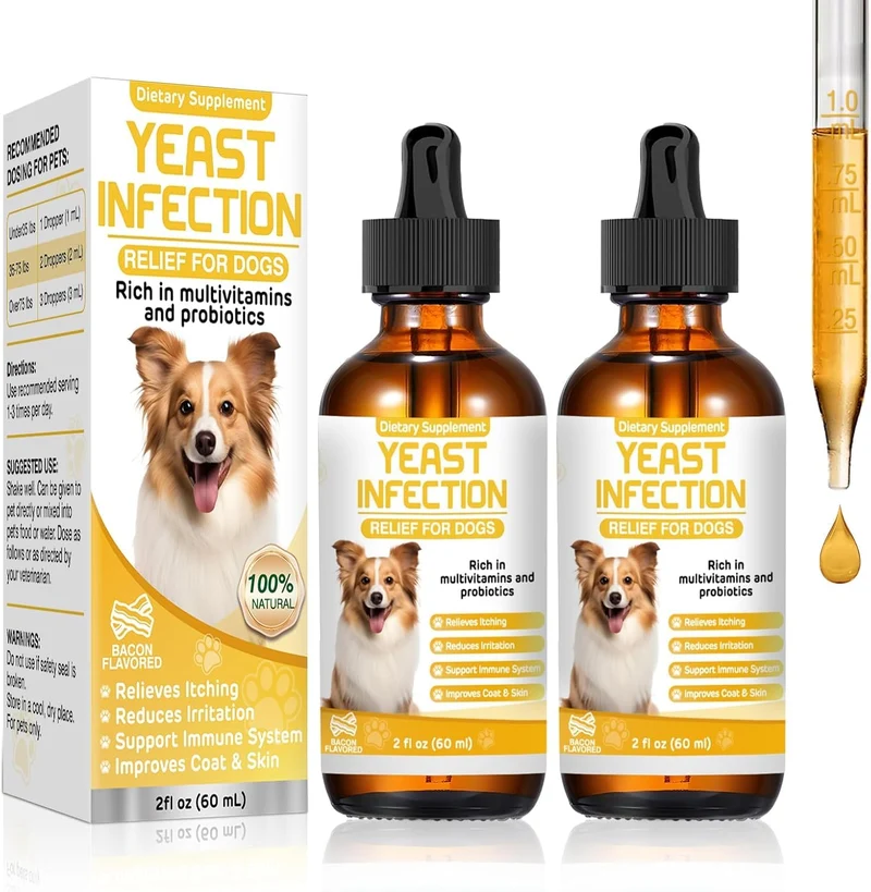 ZZTRMY Traitement des infections à levures chez les chiens - Gouttes riches en probiotiques et multivitamines