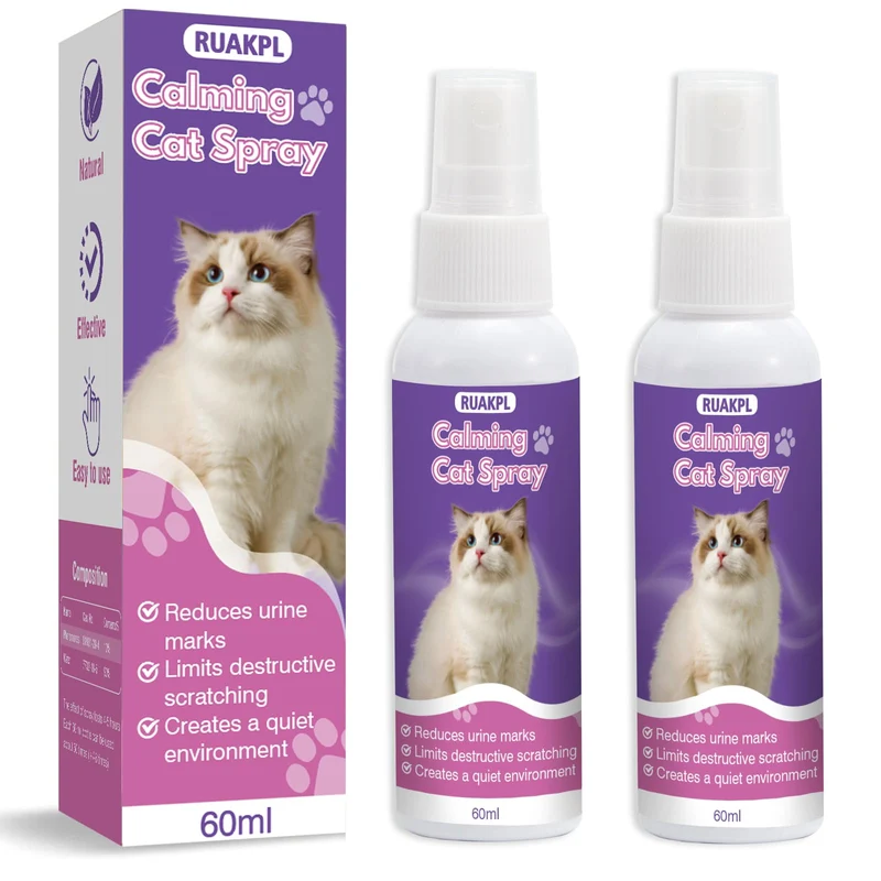 RUAKPL Spray calmant pour chats – Pack 2 x 60 ml
