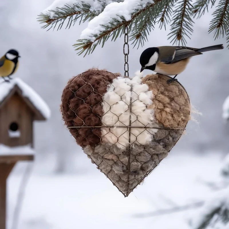 Generic Coeur Nid Fait Main en Fibres Naturelles pour Oiseaux