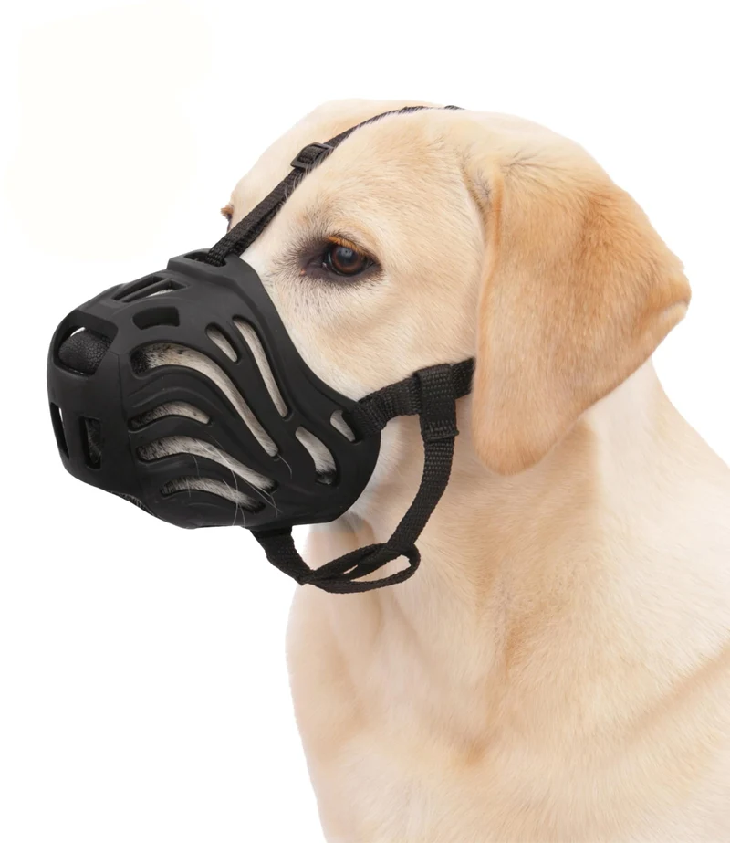 Muselière Eudemond pour Chien Grand — Panier en Silicone Noir, Taille L-6