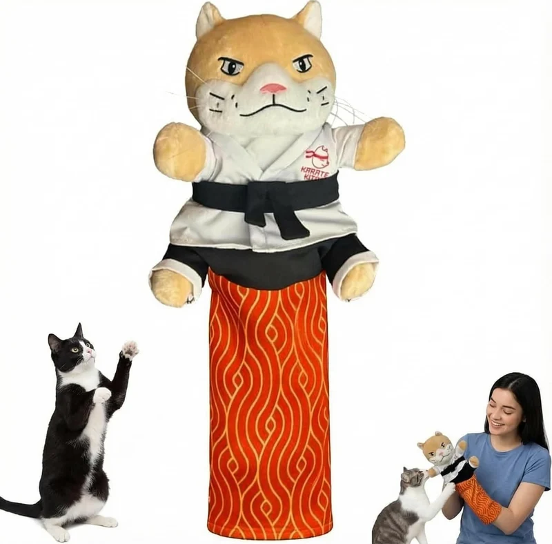 KYWYOYOU Karate Kitty Puppet : Gant de Lutte Félin avec Manchon Protégeant l’Avant-Bras
