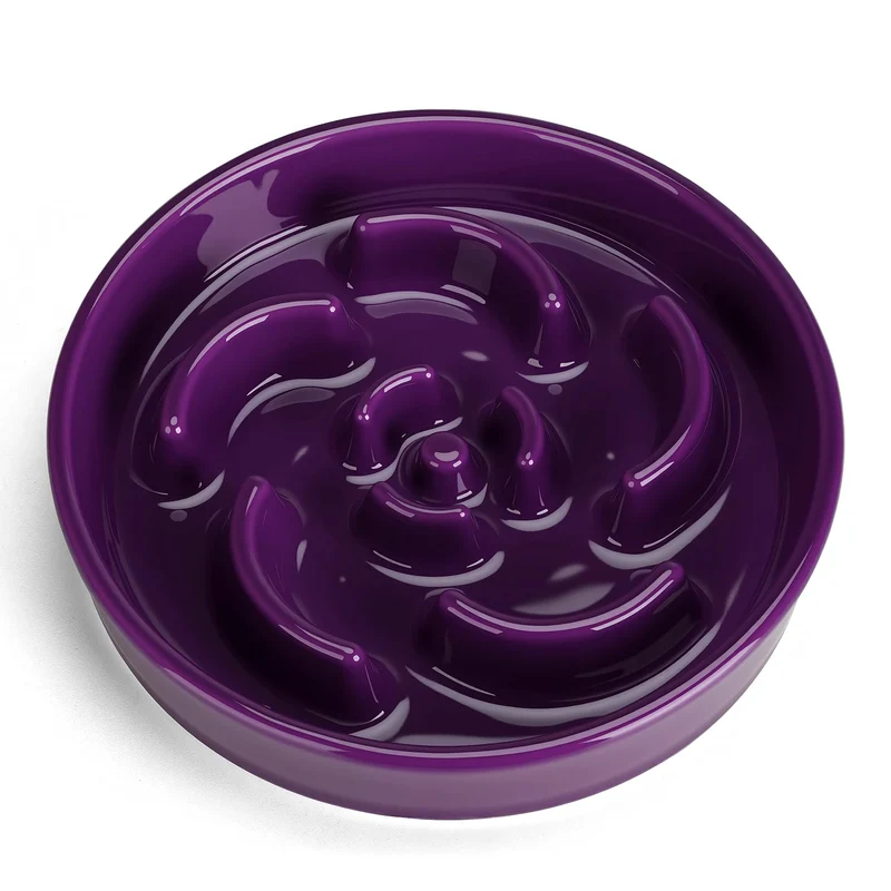 Anipaw Bol ralentisseur en céramique 8,3 pouces – Anti-glisse et labyrinthe floral pour chiens