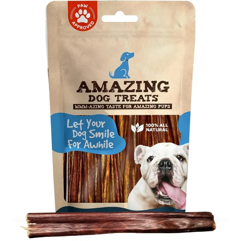 Amazing Dog Treats Goulet de Boeuf pour Chiens – Bâtons 6 pouces, 20 pièces
