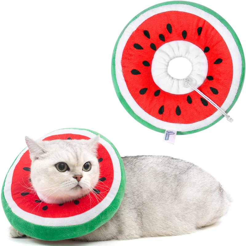 ANWA Collier conique souple pour chat – Collier en forme de beignet ajustable après chirurgie