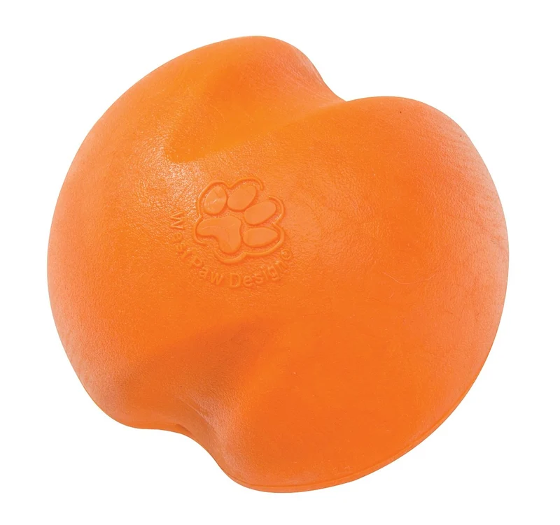WEST PAW Zogoflex Jive Ball – Jouet chien rebondissant, flottant, non toxique – Lavable au lave-vaisselle – Large 3,25 po – Orange mandarine
