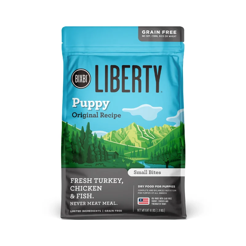 BIXBI Liberty Chiot Sans Céréales – Poulet Frais, 28% Protéine, Fabriqué USA, 4 lb