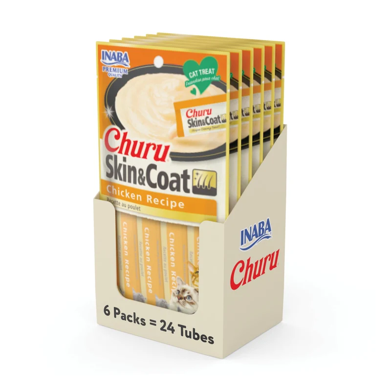 INABA Churu Purée Lickable pour Chat — Poulet, Oméga-3 et Taurine
