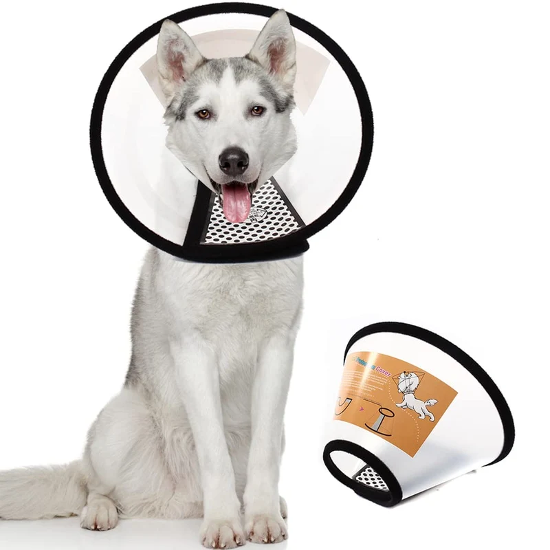 QIYADIN Collier de récupération pour chiens et chats – Cône post-opératoire ajustable XXXL