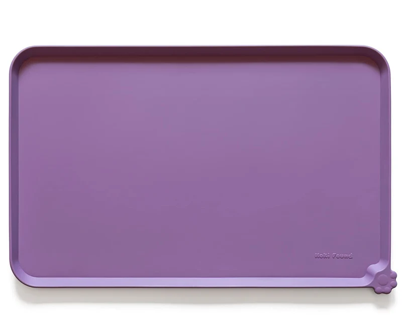 Hoki Found Tapis Alimentaire Silicone — Rebord Haut, Étanche, Améthyste