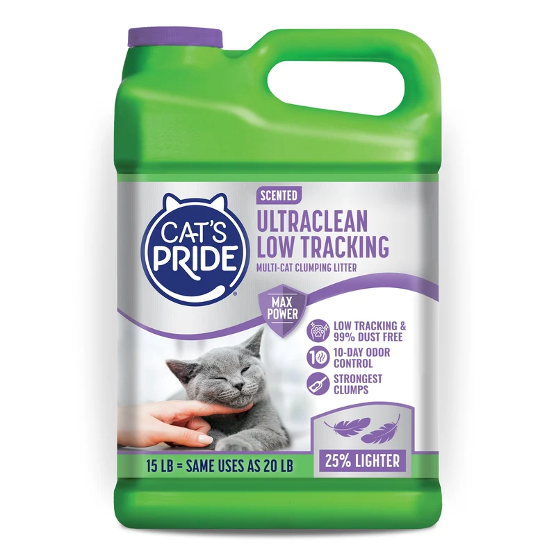 Cat's Pride Max Power – Litière Multi-Chat UltraClean, Faible Traînée, Contrôle des Odeurs 10 Jours, 99% Sans Poussière, 15 lb