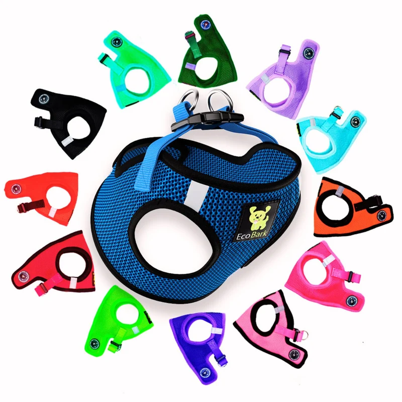EcoBark Harnais Pour Chien Très Petit – XXXS/XXS, Harnais Maille Bleu Brillant pour Chiens Miniatures (<2,3 kg)