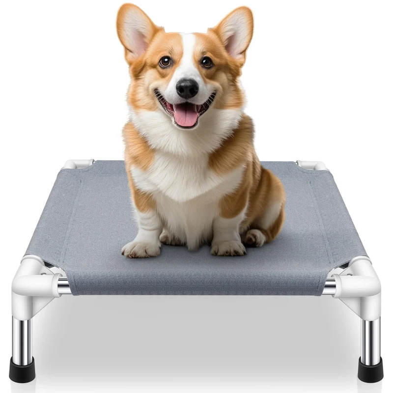Makerfire – Lit pour chien surélevé 20x20x6,5 po pour petits chiens | Couchage intérieur et extérieur