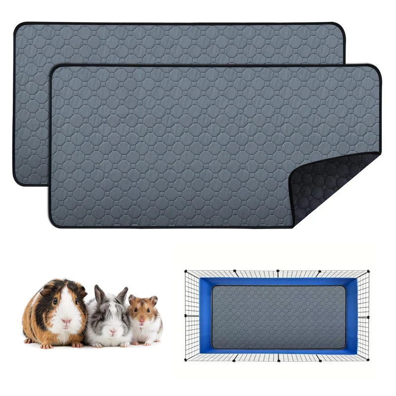YINXINSHE Lot de 2 Tapis Lavables pour Cage 24x47 – Étanches, Absorbants et Anti-Fuite