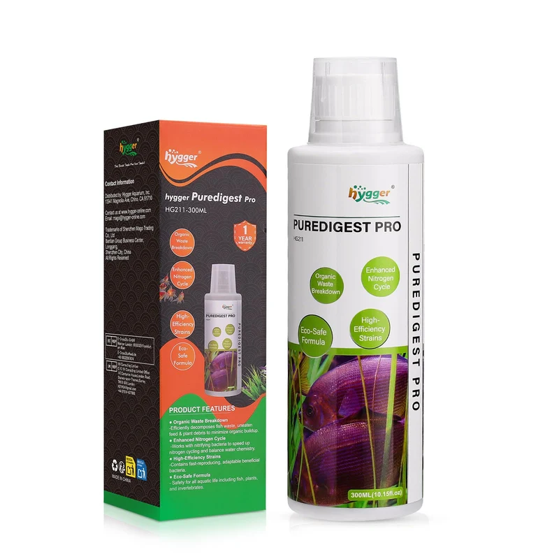 hygger Bio-Clarificateur pour Aquarium – Décompose Déchets et Boues Organiques, Solution Naturelle 300 ml