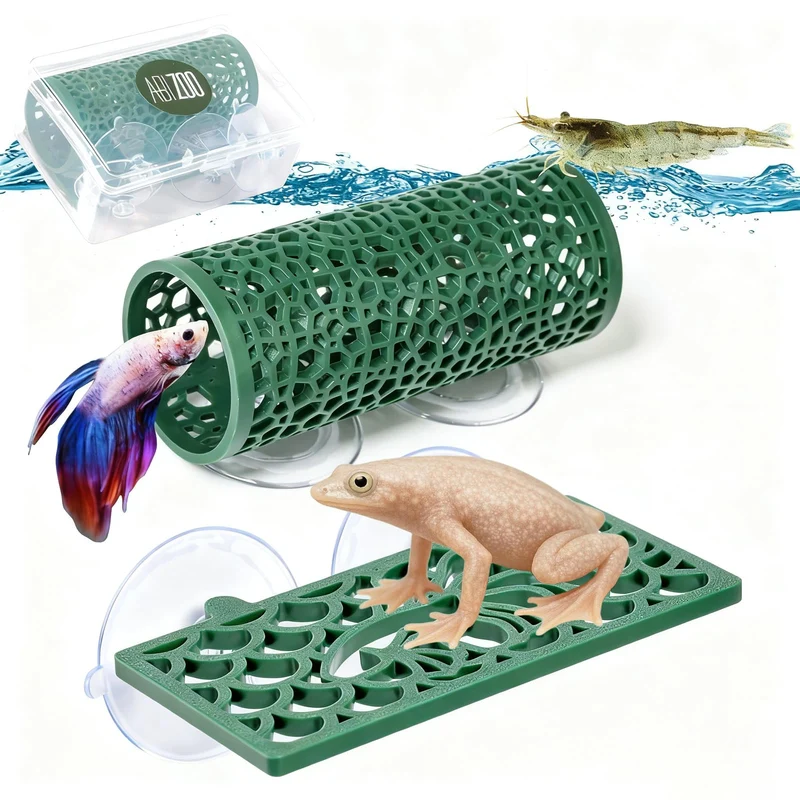 Abizoo Tunnel Cache-Betta et Hamac – Accessoires d'Aquarium Sûrs et Faciles à Installer