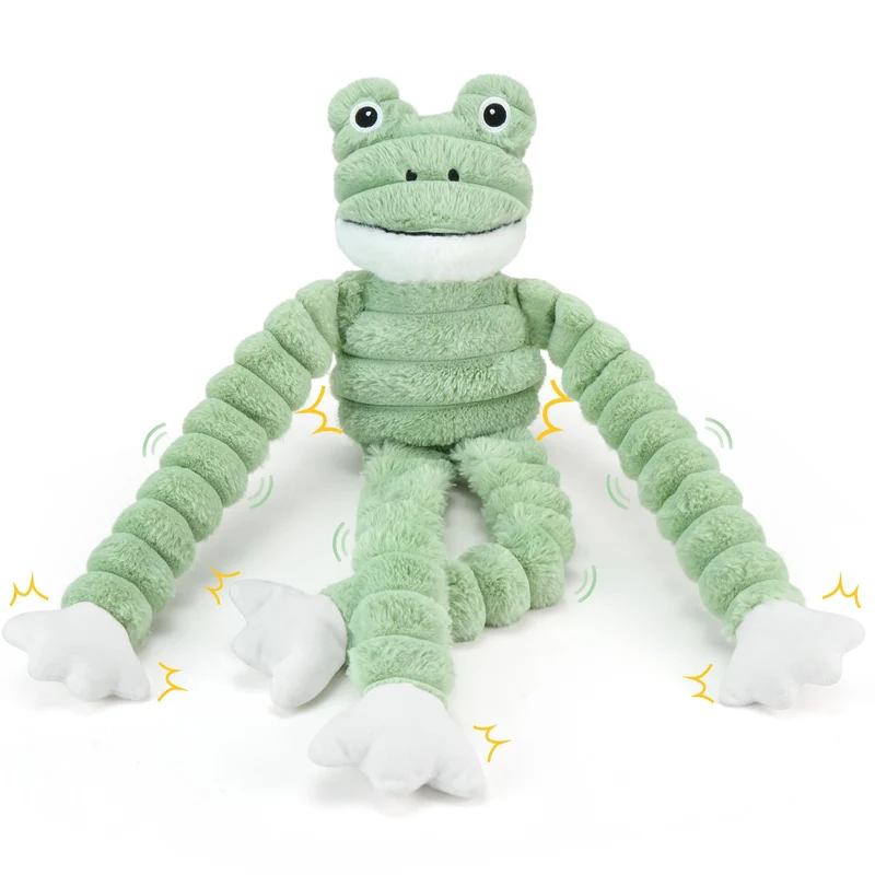 Prime Pets Jouet Grenouille Siffleuse 27 Pouces pour Grands Chiens – Peluche avec Papie Crinkle